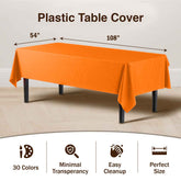 Orange Plastic Table Cover